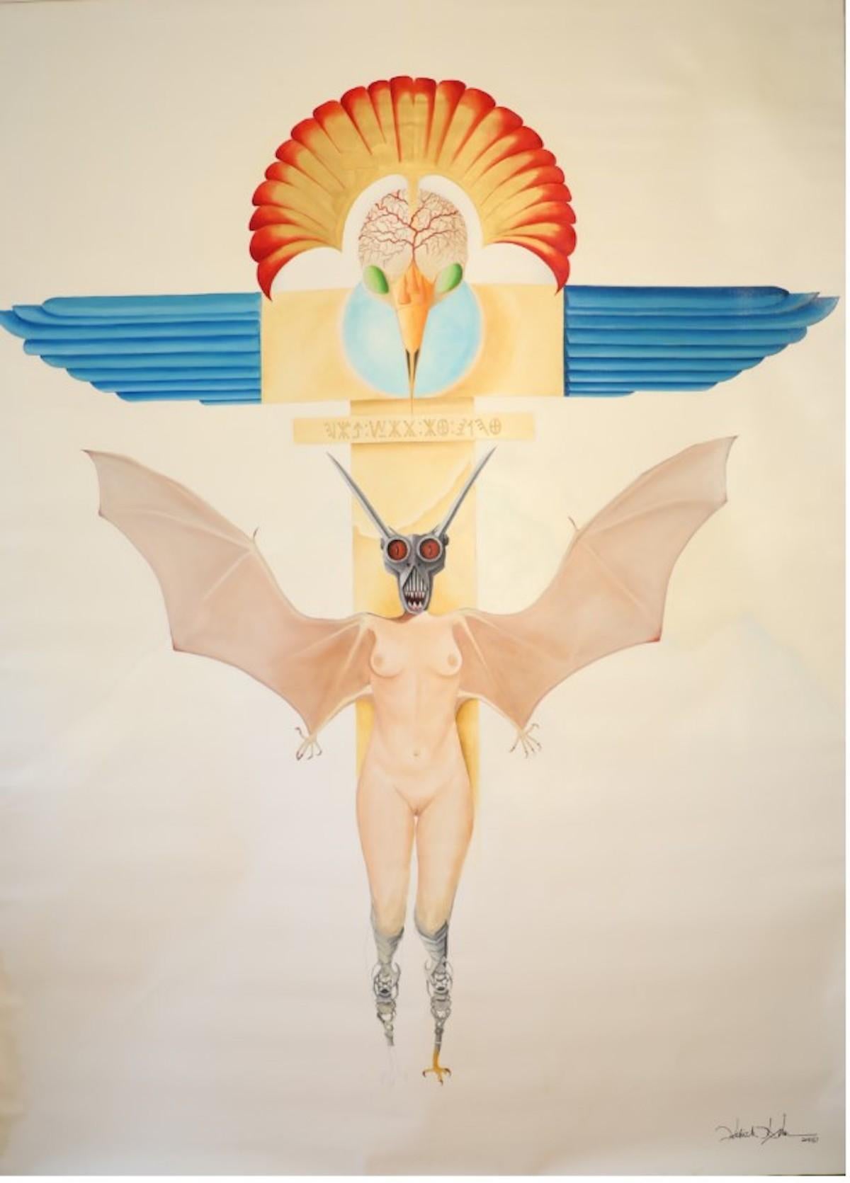 Patrick Faure Abstract Painting – Wings of Fascism - Öl auf Leinwand - Zeitgenössisches Gemälde
