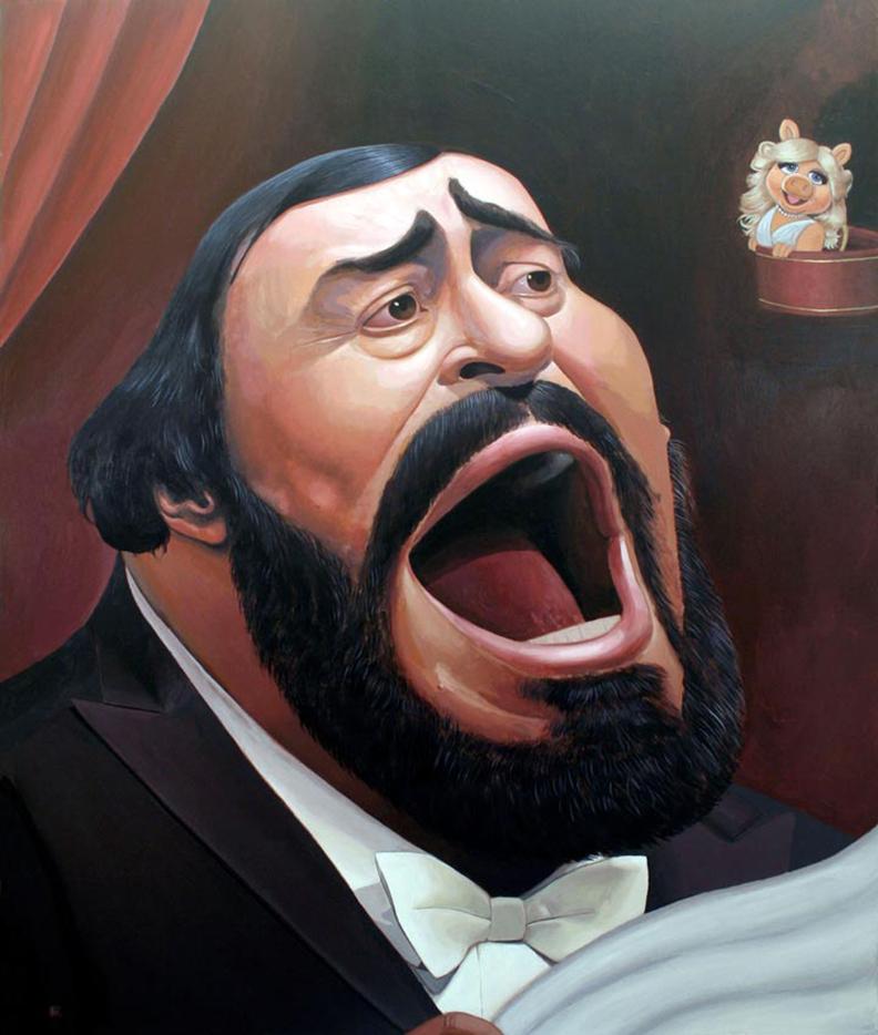 Dan Springer Color Photograph - Luciano Pavarotti (Edition of 100) - Wall Art Caricature