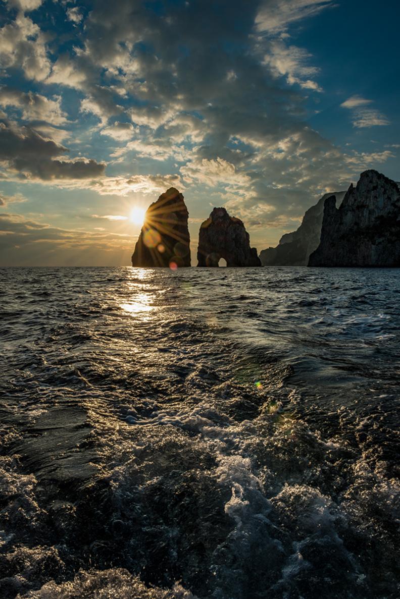 Viet Chu Color Photograph - Faraglioni Rock Sunset (Limited Edition of 25), 24"x36" - Ocean Photography