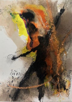 FDS II - Oil Painting on Paper, Bold, Figurative Abstract, Guatemalan Artist 