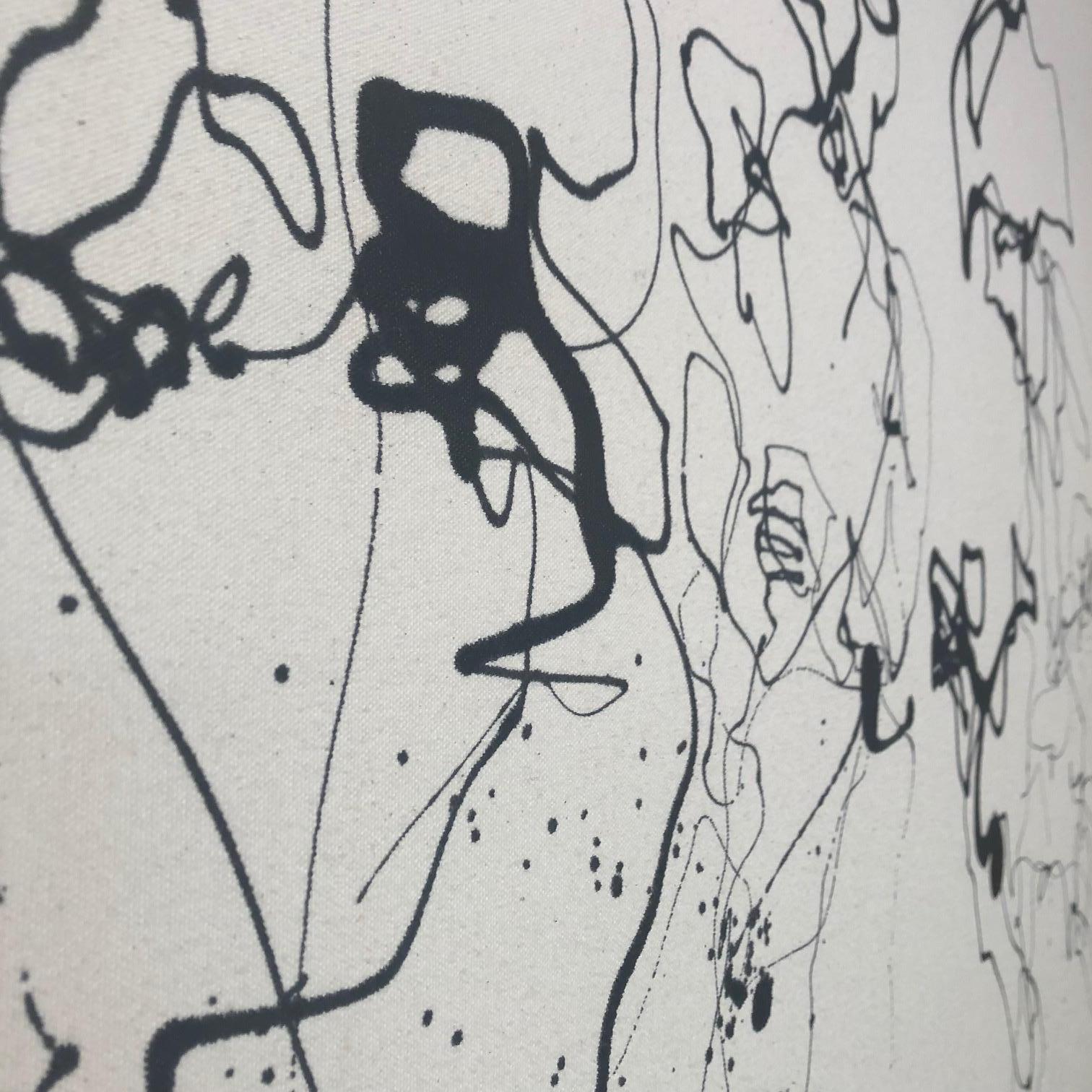 Three Amigos, peintures à l'huile en noir et blanc de l'artiste Yves Clement 5