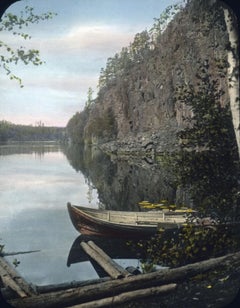 Antike Carl Simon Finnland Handkolorierte Laterna Magica Dias, 75 in Originalverpackung