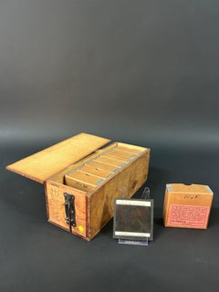 Antique Carl Simon Hand-Colored Magic Lantern Slides World Tour Box