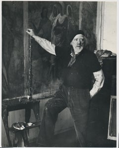 Portrait of painter Augustus John, by Allan Chappelow, England 1953.