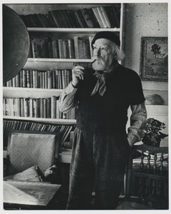 Portrait of painter Augustus John, by Allan Chappelow, England 1953.