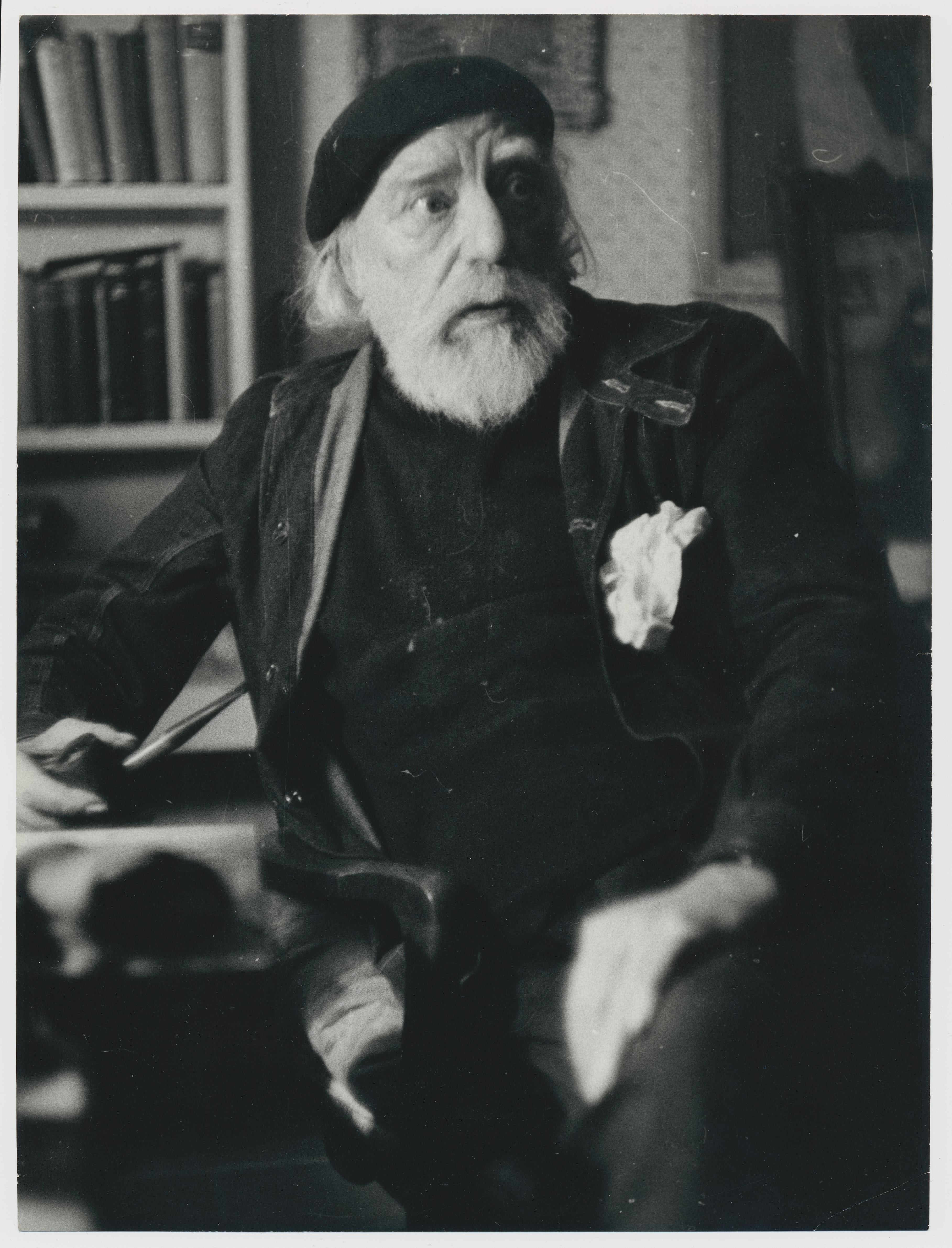 Allan Gordon Chappelow Black and White Photograph - Portrait of painter Augustus John, by Allan Chappelow, England 1953.