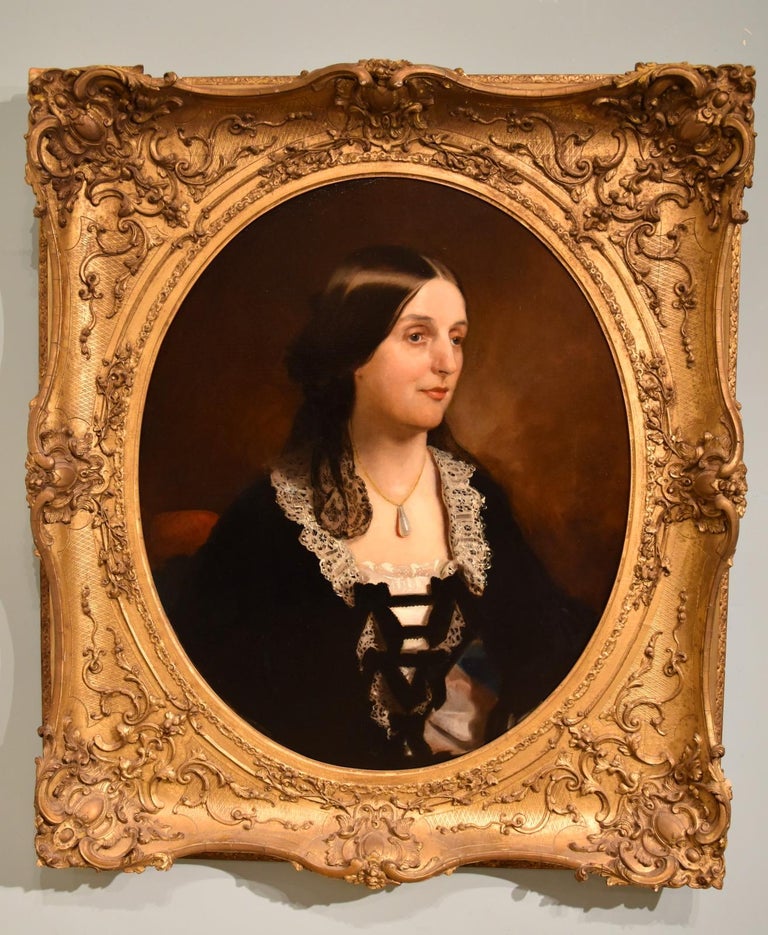 "Jane Lady Lurgan" Oil Painting by Henry Weigall Junior (1829-1925) was the son of sculptor, cameo engraver and medalist Henry Weigall (1800-1883). Weigall Junior exhibited at the Royal Academy from 1846, specializing in portrait and genre painting.