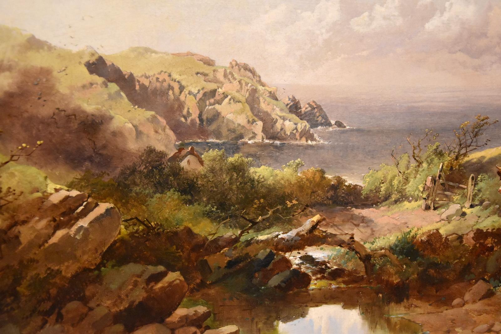 „Crofters by the Coast“ Ölgemälde von Joseph Horlor im Angebot 5