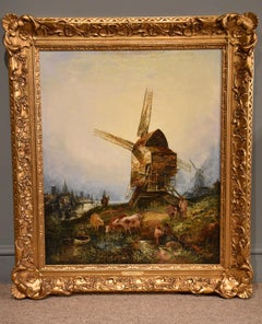 "Windmills by a Dutch Waterway" by Joseph Paul