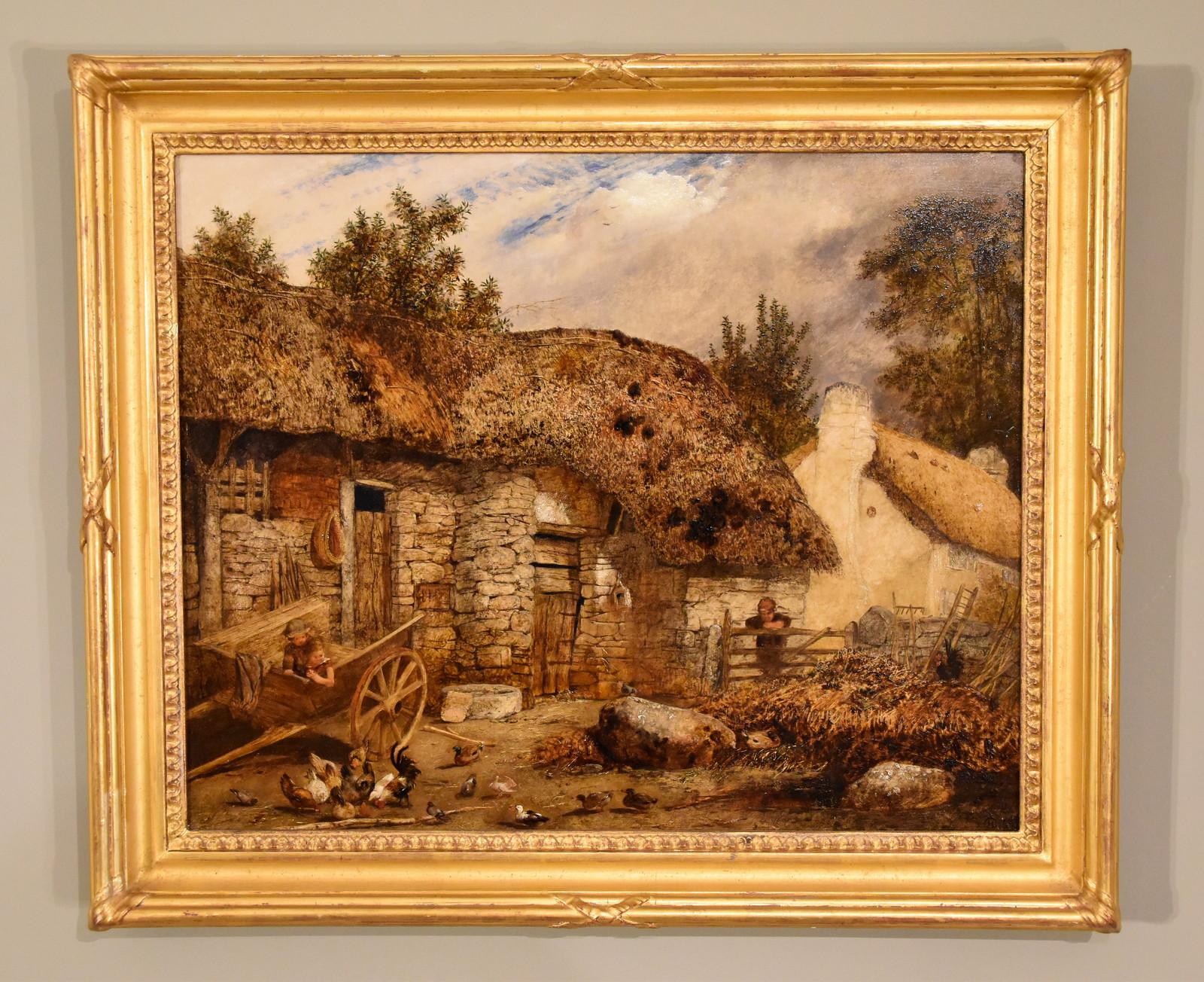 “Feeding the chickens” by John Henry Dell 1830- 1888 was a London landscape and rustic genre painter who exhibited at the royal academy, royal society and British Institution. Oil on panel. Signed monogram and dated 1856

Dimensions unframed
height