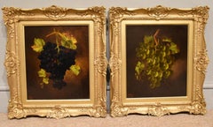 Oil Painting Still-Life Pair by William H. Smith “Black and White Grapes”