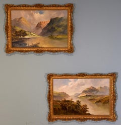 Oil Painting Pair By Francis Jamieson “Loch Earn Argyllshire and Loch Katrine"