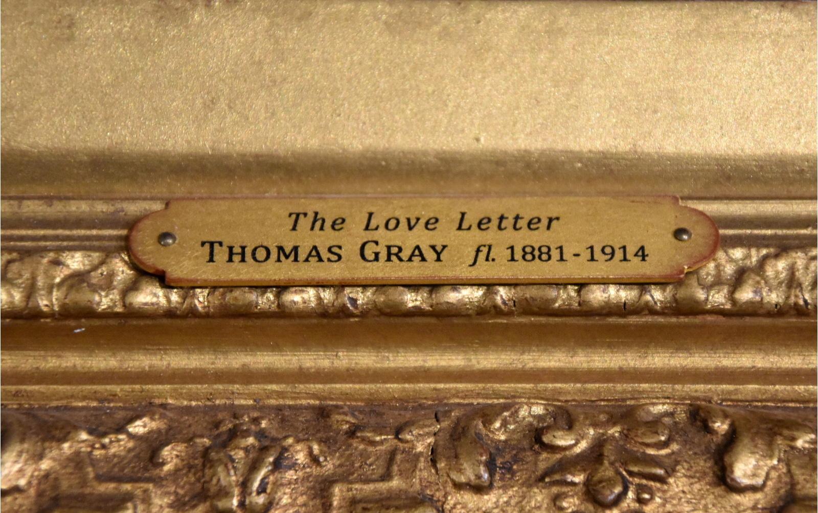 Oil painting Pair by Thomas Gray “The Love Letter” and “The Serenade” 2