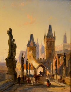 Oil painting by William Dommersen “The Charles Bridge, Prague” 