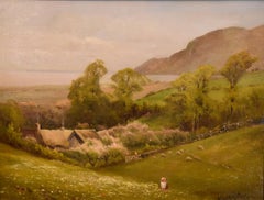 Antique Oil Painting by Walter Henry Goldsmith "Springtime, Porlock, Somerset"