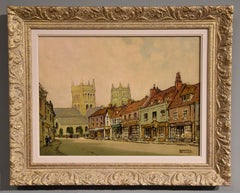 Ölgemälde von Godwin Bennett „High Street, Wimborne“
