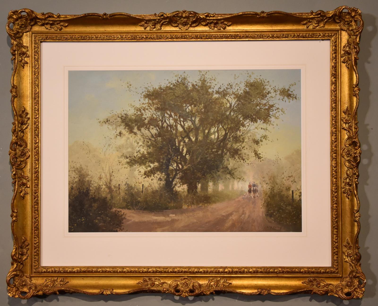 Oil Painting by Roy Perry "A Dorset Lane" 1935 -1993 Painter of East Anglian landscape and coastal views. Gold medal winner and member at the Royal Institute.  Patrons include the King. Gouache. Signed.

Dimensions framed 18" x 25.5"

All of the
