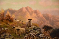 “October Moon” and “Evening” Pair of Oil Paint Animal Paintings by Sidney Pike