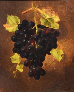 Oil Painting Still-Life Pair by William H. Smith “Black and White Grapes”