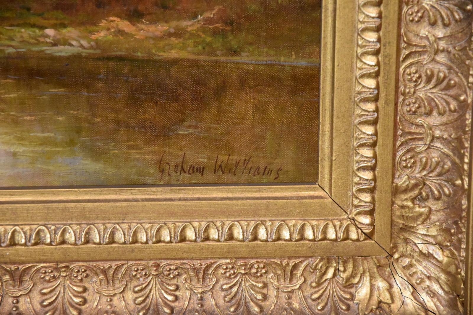 Oil Painting 'A Scottish River' by Graham Williams, psuedonym for F.E.Jamieson. Oil on canvas. signed and dated 1910

Dimensions unframed:-
Height 20' x Width 30'

Dimensions framed:-
Height 28.5' x Width 38.5'

All of the items that we advertise