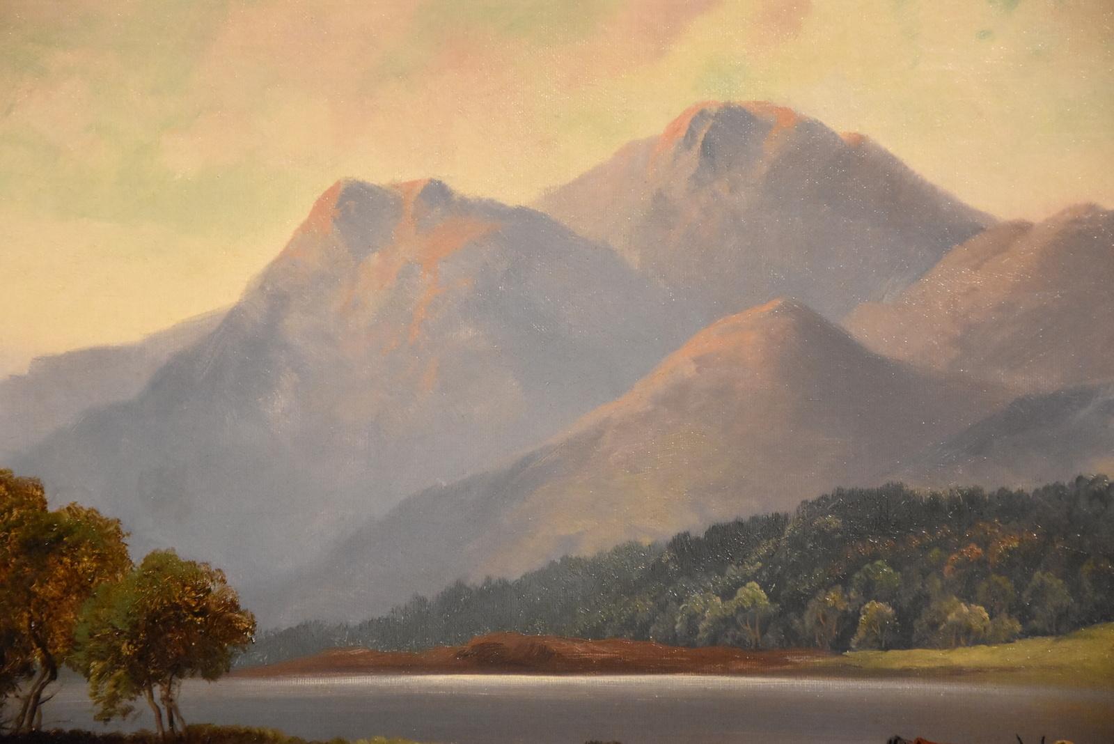 Oil painting by Henry Robinson Hall “The Silver Strand, Loch Katrine” 1