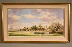 Oil painting by Michael D. Barnfather “Floodwater Anderson House Blandford”