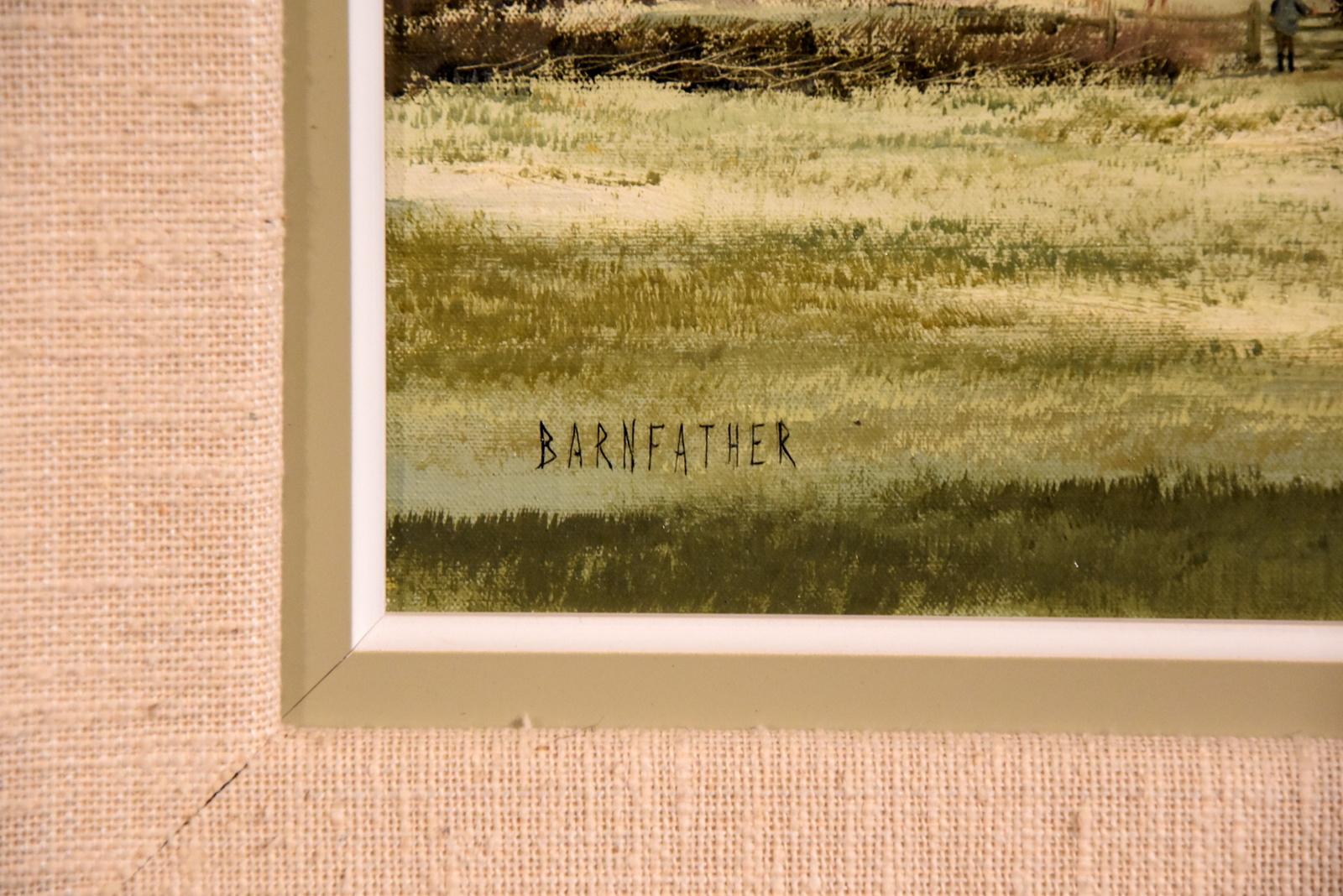 Oil painting by Michael D. Barnfather “Floodwater Anderson House Blandford” 2
