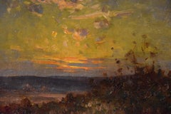 Antique Oil Painting Pair by William F. Burchell “Sunset”