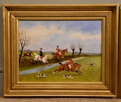 Oil Painting Pair by Philip H Rideout "Tally Ho!"