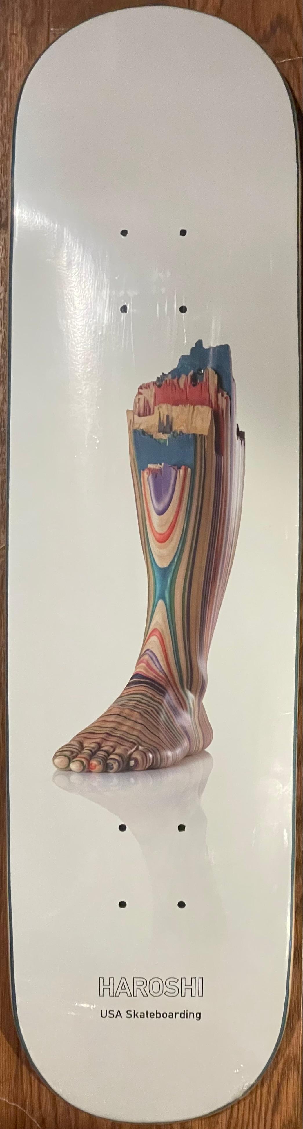 Haroshi U.S.A. Olympics "Injury" Skateboard Teal Edition Street Art Contemporary