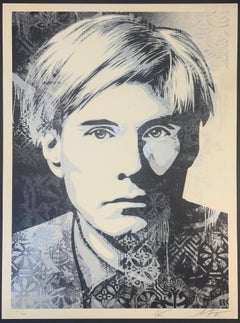 Shepard Fairey Warhol Collage Sérigraphie Art de rue contemporain Silver Edition