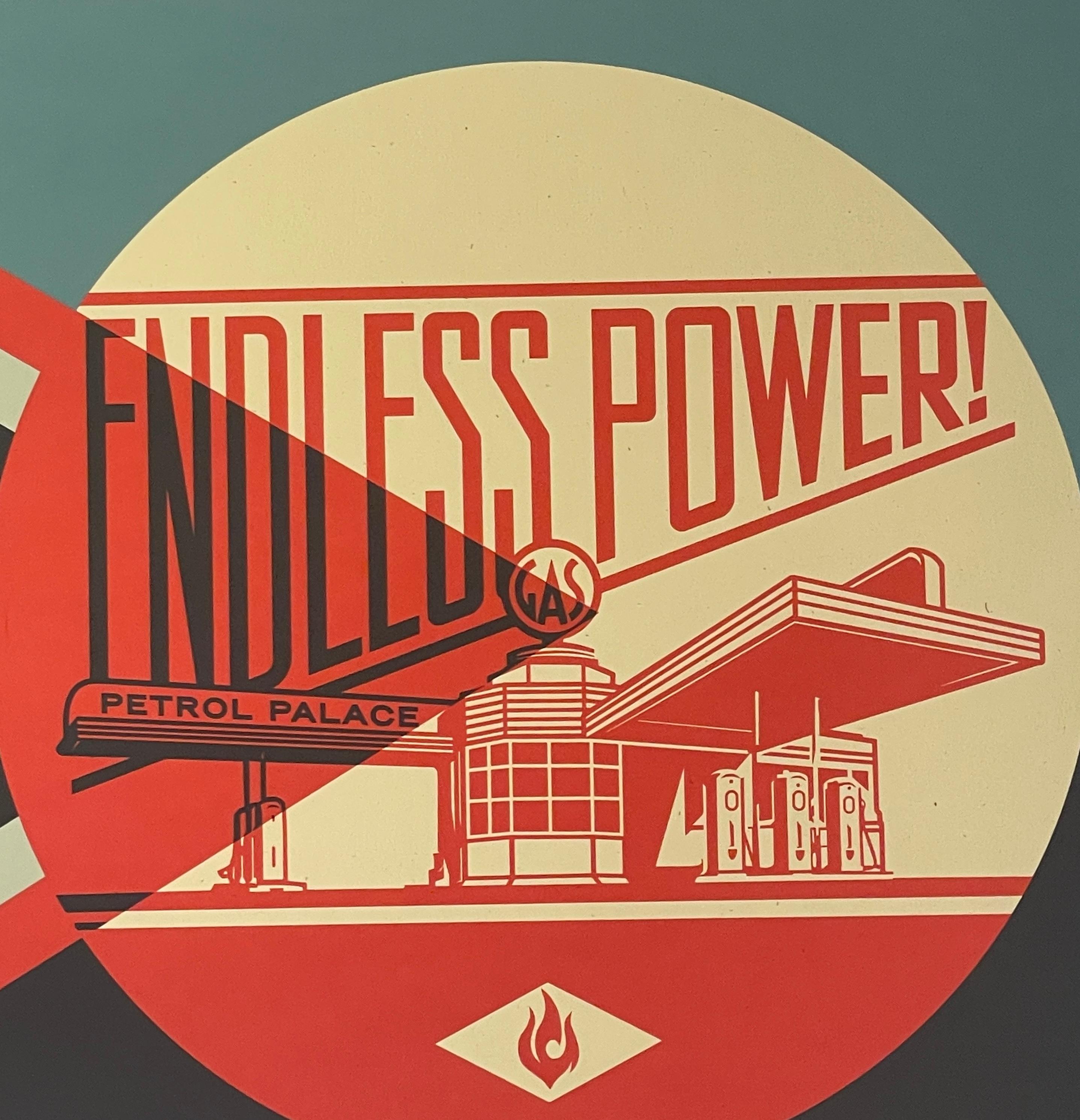 Endless Power Petrol Palace Blue Shepard Fairey Obey Activism Impression contemporaine en vente 1