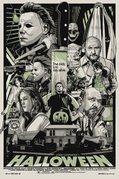 Tyler Stout Halloween Serigrafia Horror Glow di Michael Myers Edizione Limitata