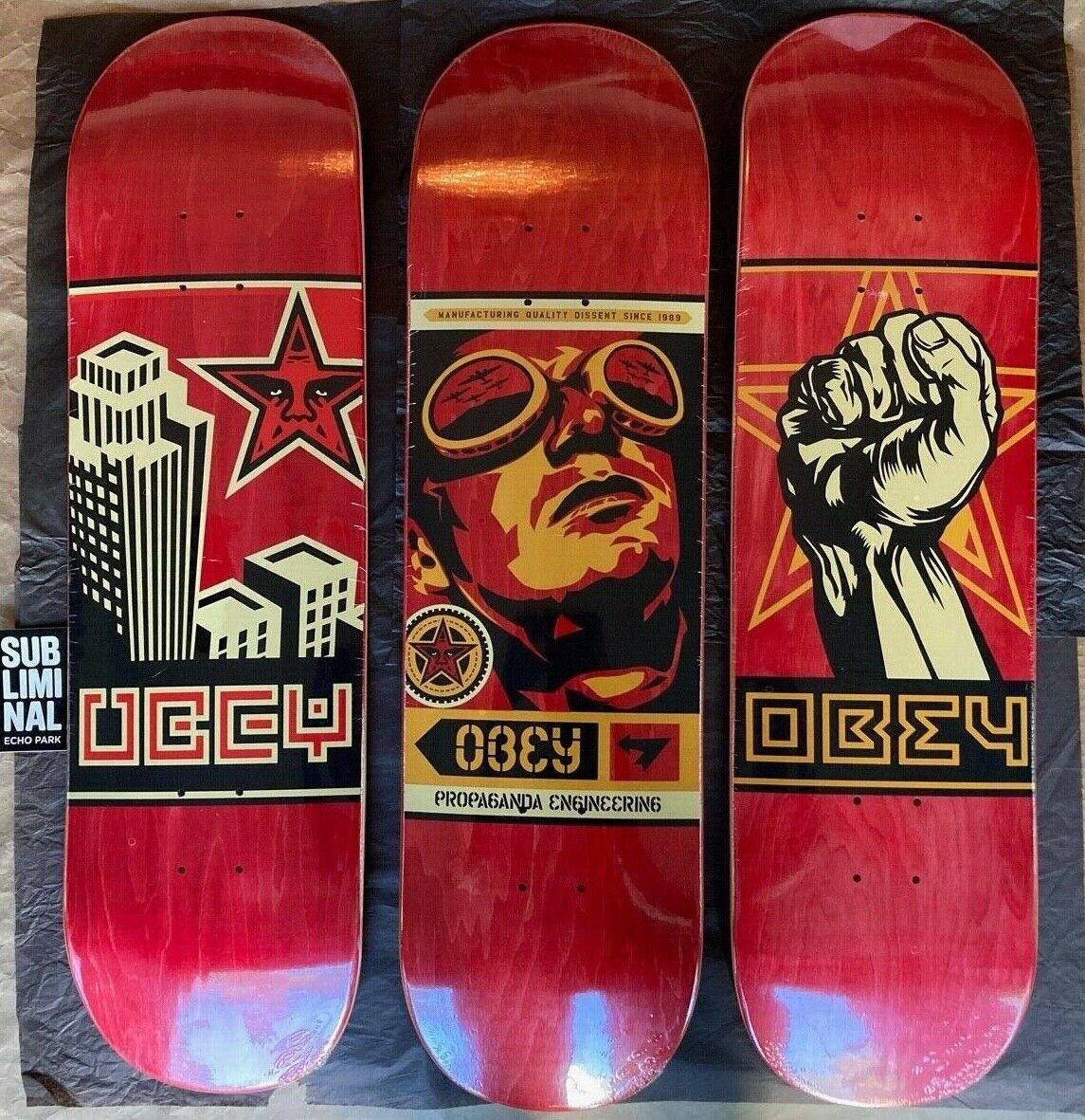 Shepard Fairey Obey Giant 30th Anniversary Skateboard Set of 3 Limited to 300