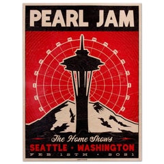 PEARL JAM X Streaming Seattle Póster sobre chapa de madera Ian Williams