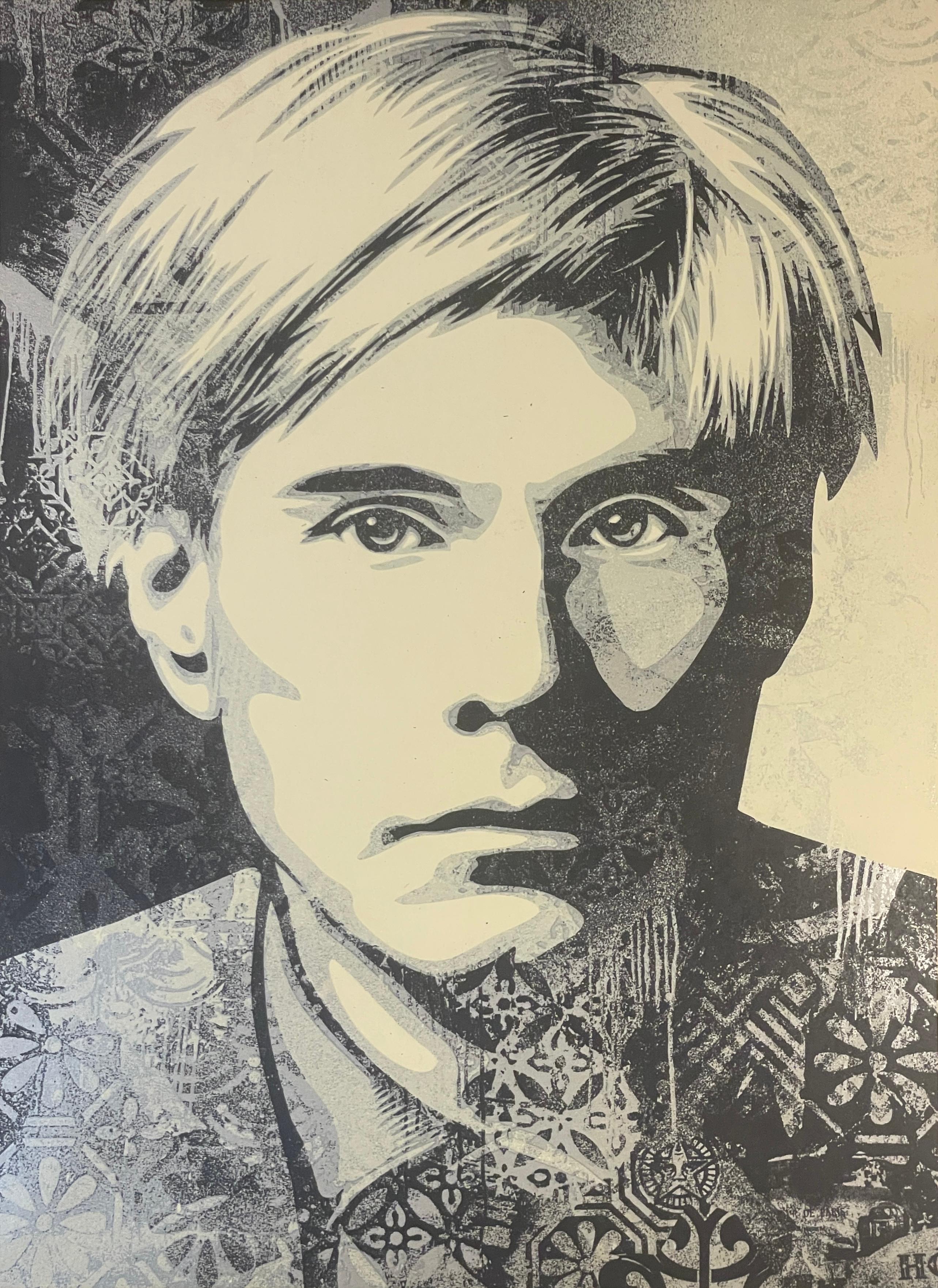 Shepard Fairey Warhol Collage Serigrafia Street Art Contemporanea Edizione d'Argento in vendita 2