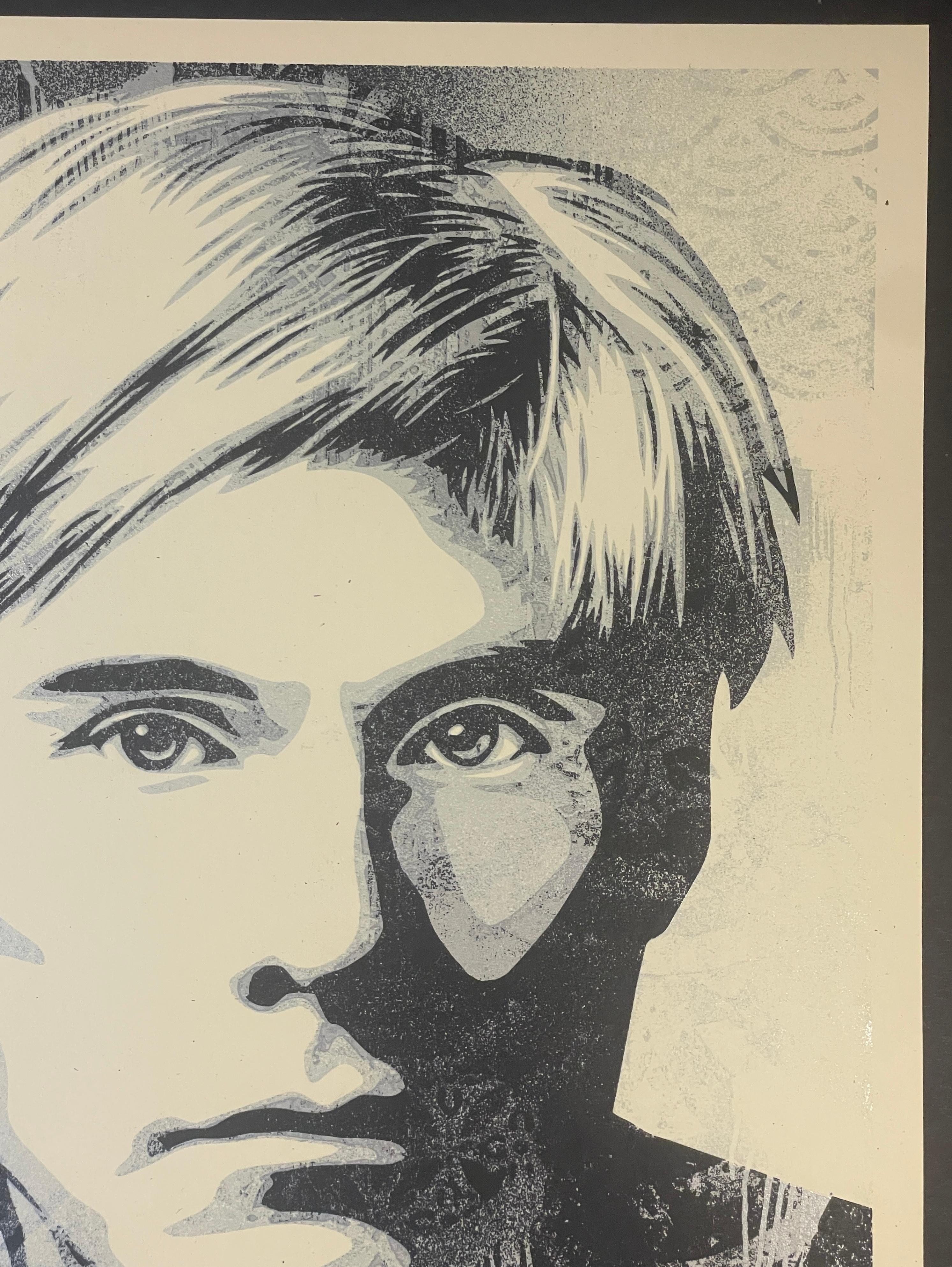 Shepard Fairey Warhol Collage Serigrafia Street Art Contemporanea Edizione d'Argento in vendita 6