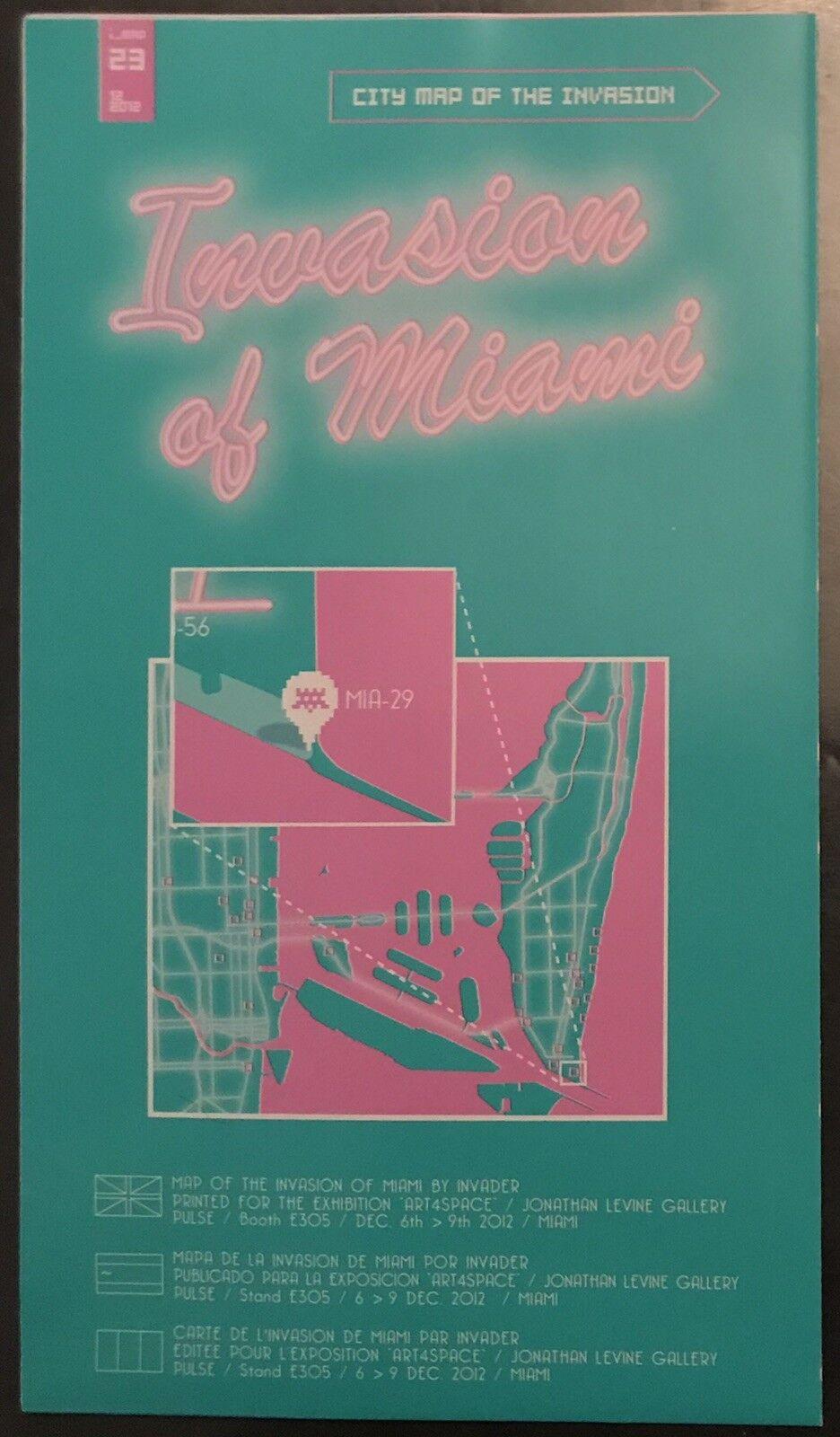 Invasion Map #23
Invader, "Invasion of Miami" Map
"Invasion of Miami", 2012
Offset Lithograph
23.4 x 16.5 inches unfolded
Printed on both sides
Folded dimensions 8.25 x 4.75 inches
Created for Art Basel Miami.