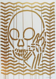 Skullphone MOP Gold, Contemporary Street Art Print