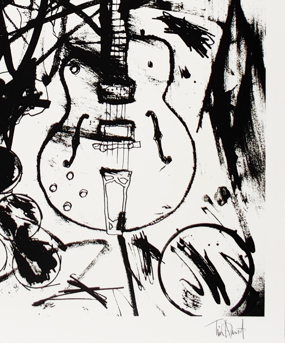 My Country Club Guitar B&W, Tim Armstrong (Rancid) Punk Street Art Druck im Angebot 2