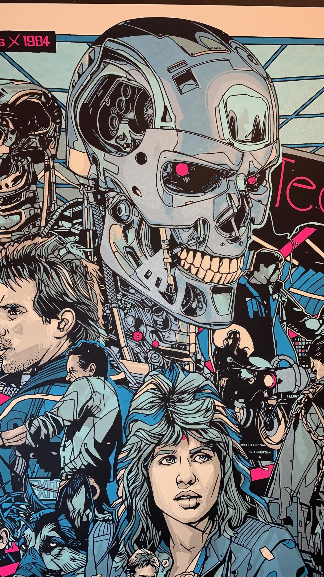 Le Terminator de l'artiste Tyler Stout Arnold Schwarzenegger Impression de James Cameron en vente 5