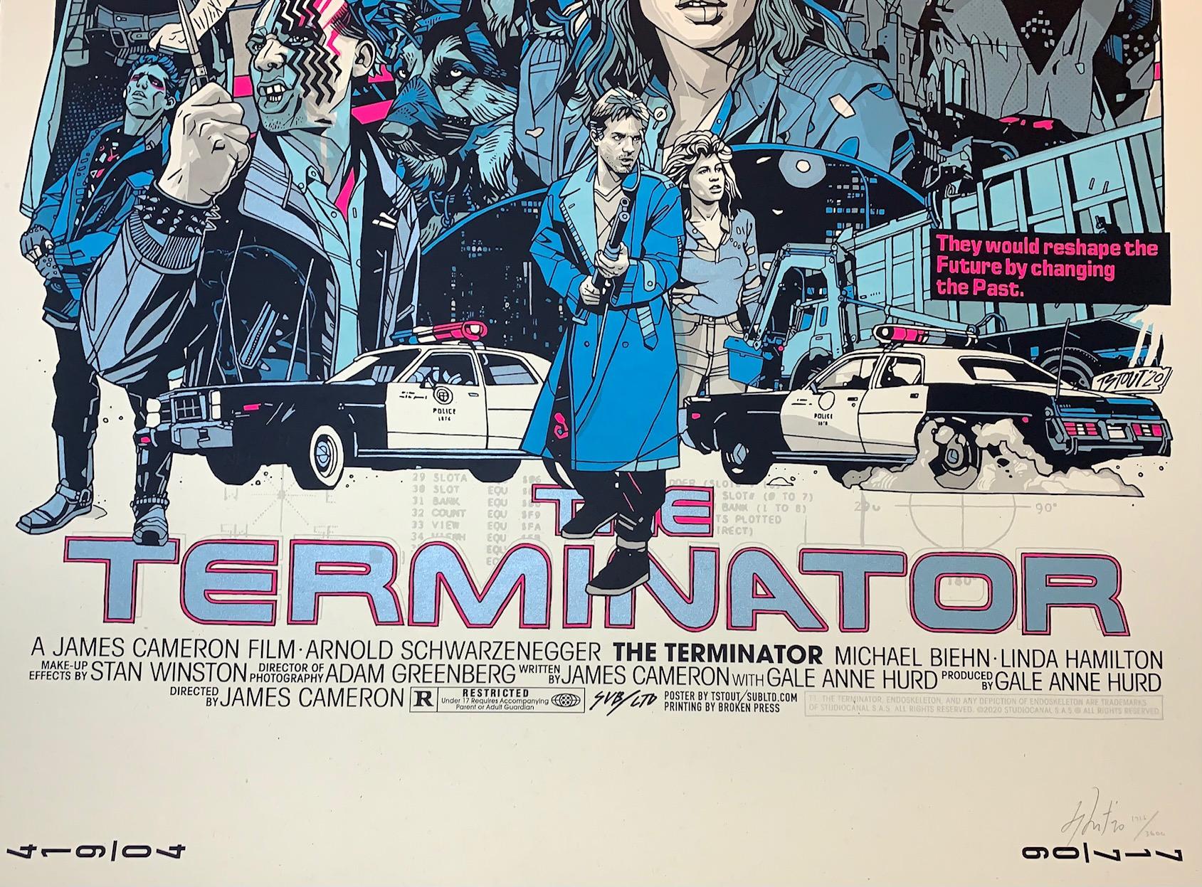 Le Terminator de l'artiste Tyler Stout Arnold Schwarzenegger Impression de James Cameron en vente 7