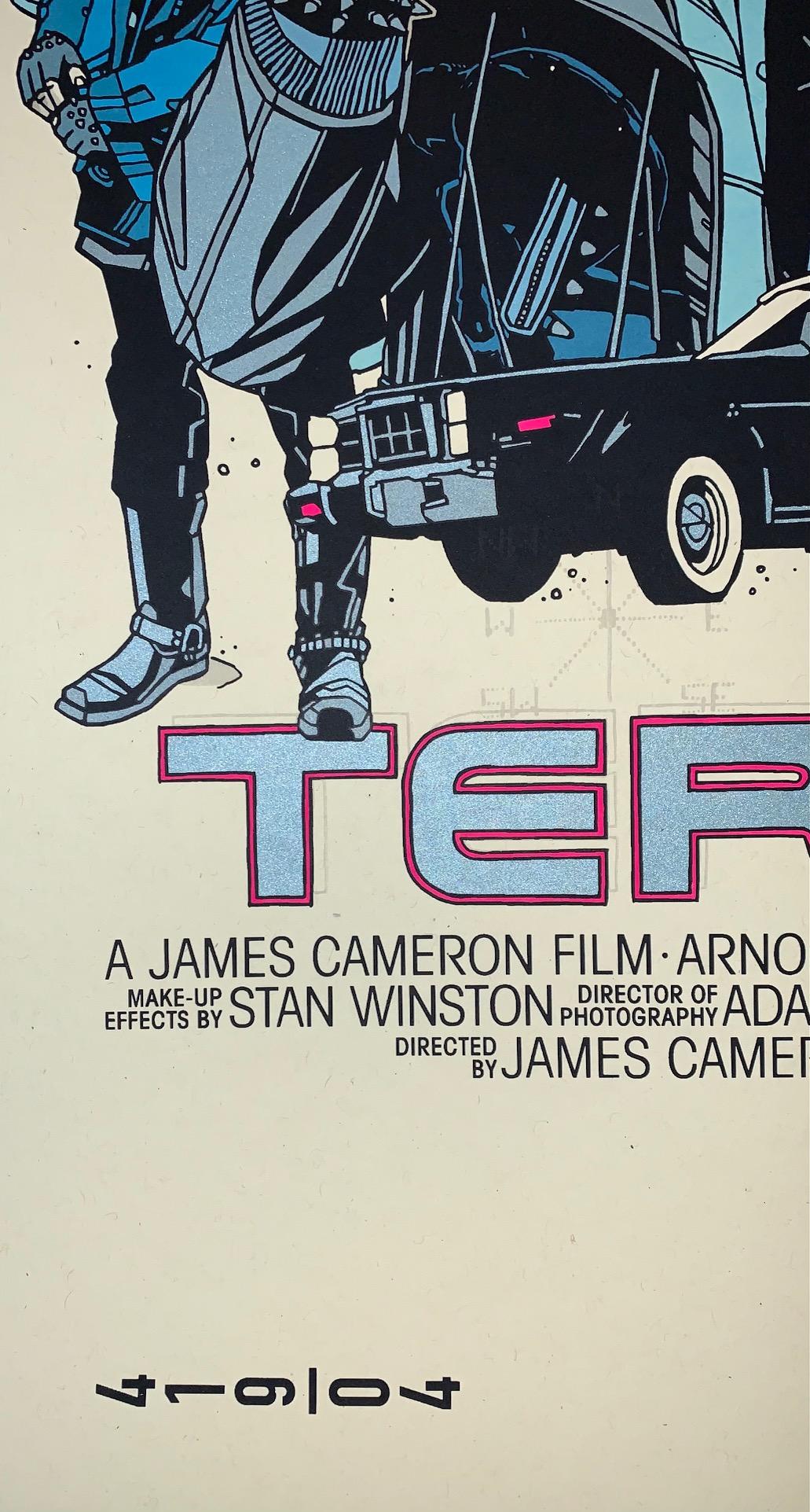 Le Terminator de l'artiste Tyler Stout Arnold Schwarzenegger Impression de James Cameron en vente 3