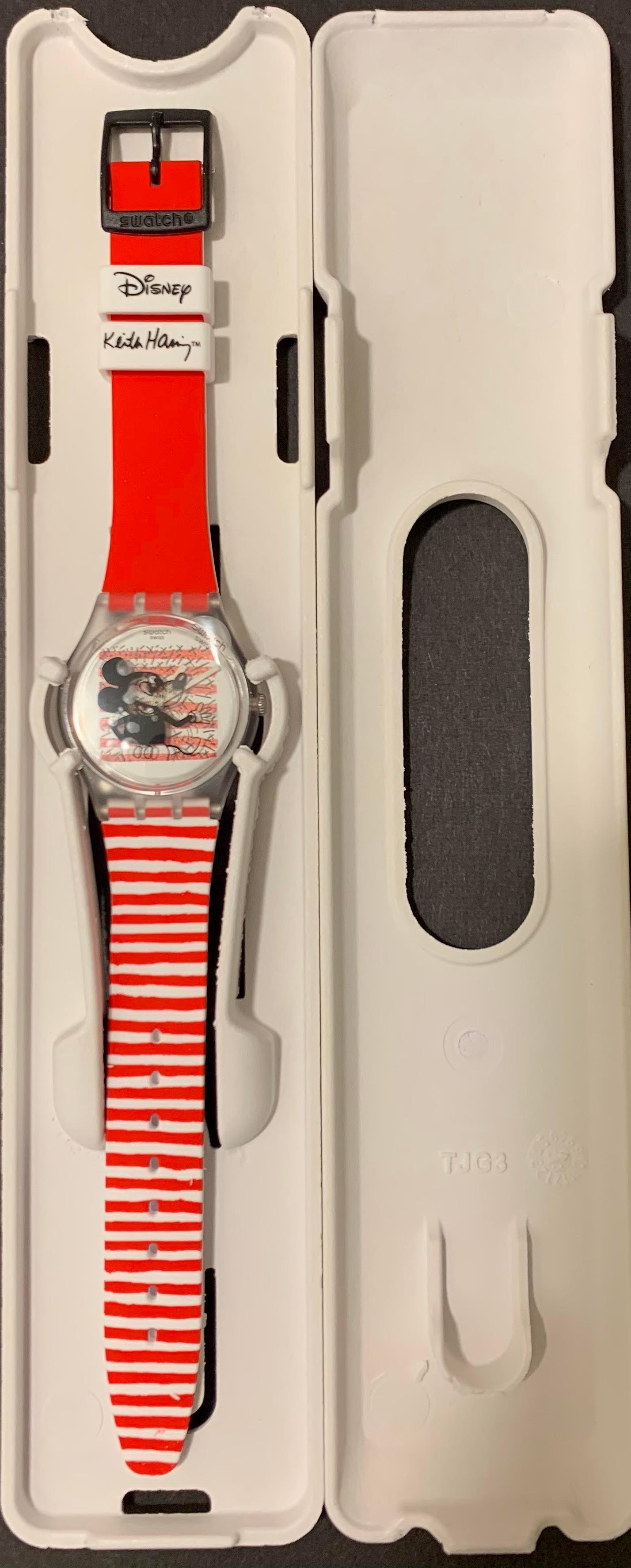 Swatch & Keith Haring Disney Mickey Mouse Limited Edition Watch Mariniere Red - Art by (after) Keith Haring