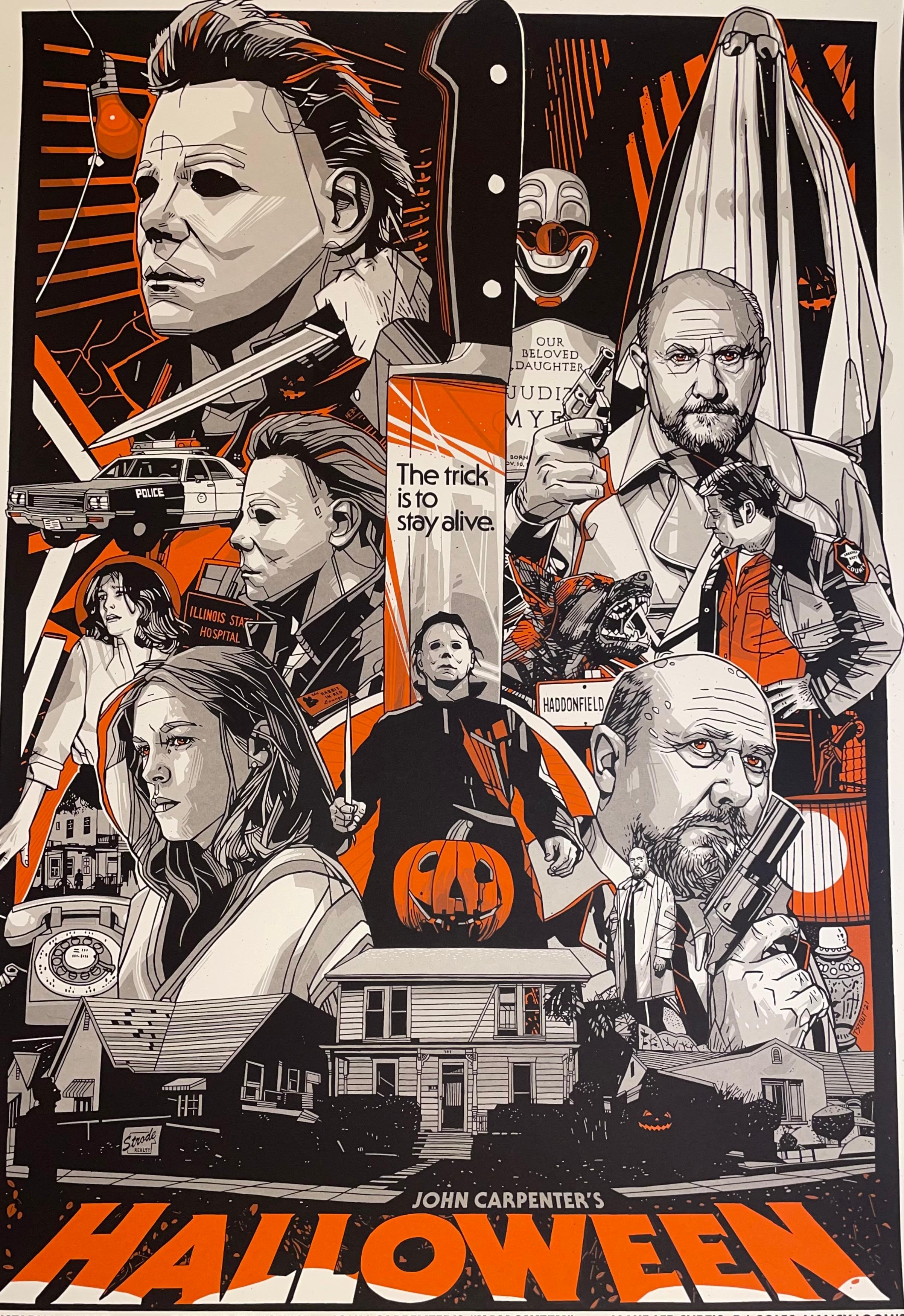 Tyler Stout Halloween sérigraphie du film d'horreur Michael Myer en édition limitée en vente 1