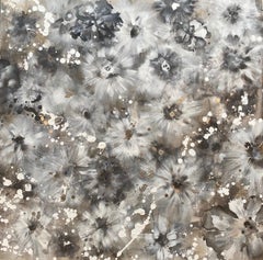 Unsprung, 2020, Mixed Media, Abstract Floral painting on Canvas, Signed