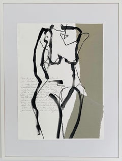 Chicken Sandwiches, Abstract Figurative Mixed Media, Works on Paper, Signed