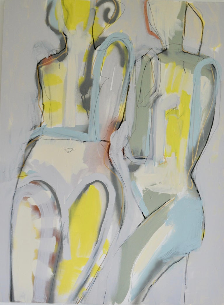 Allison Meyler In Step I Abstract Figurative Painting Mixed