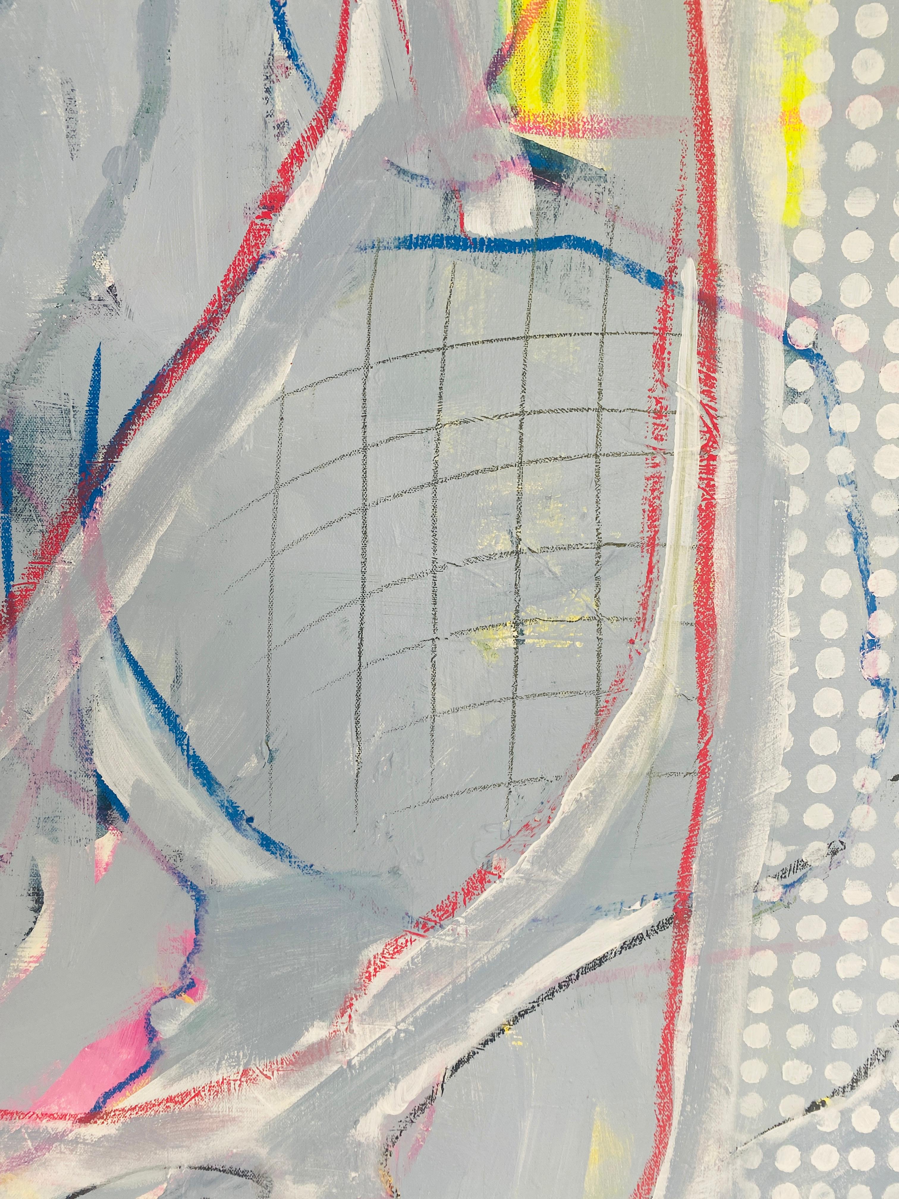 Ruth Ruth, Abstraktes figuratives Gemälde, Mischtechnik auf Leinwand, signiert  – Painting von Allison Meyler