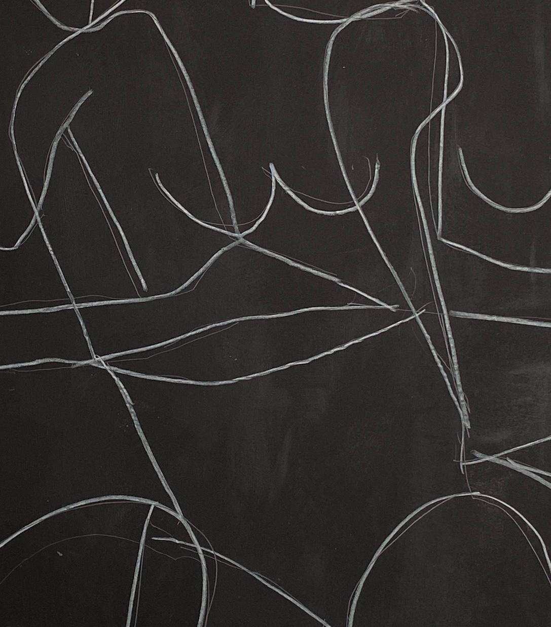 When We Work Together, Abstract Figurative, Acrylic & Pencil on Paper, Signed - Art by Allison Meyler